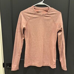 Figs Seamless Underscrub Compression Top Long Sleeve Light Red Small